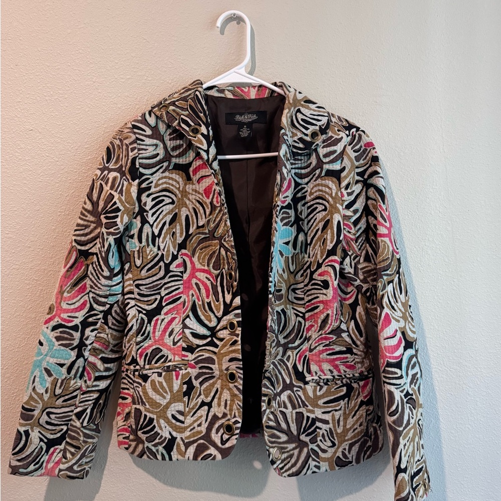 Vintage Quilted Leaf Design Jacket